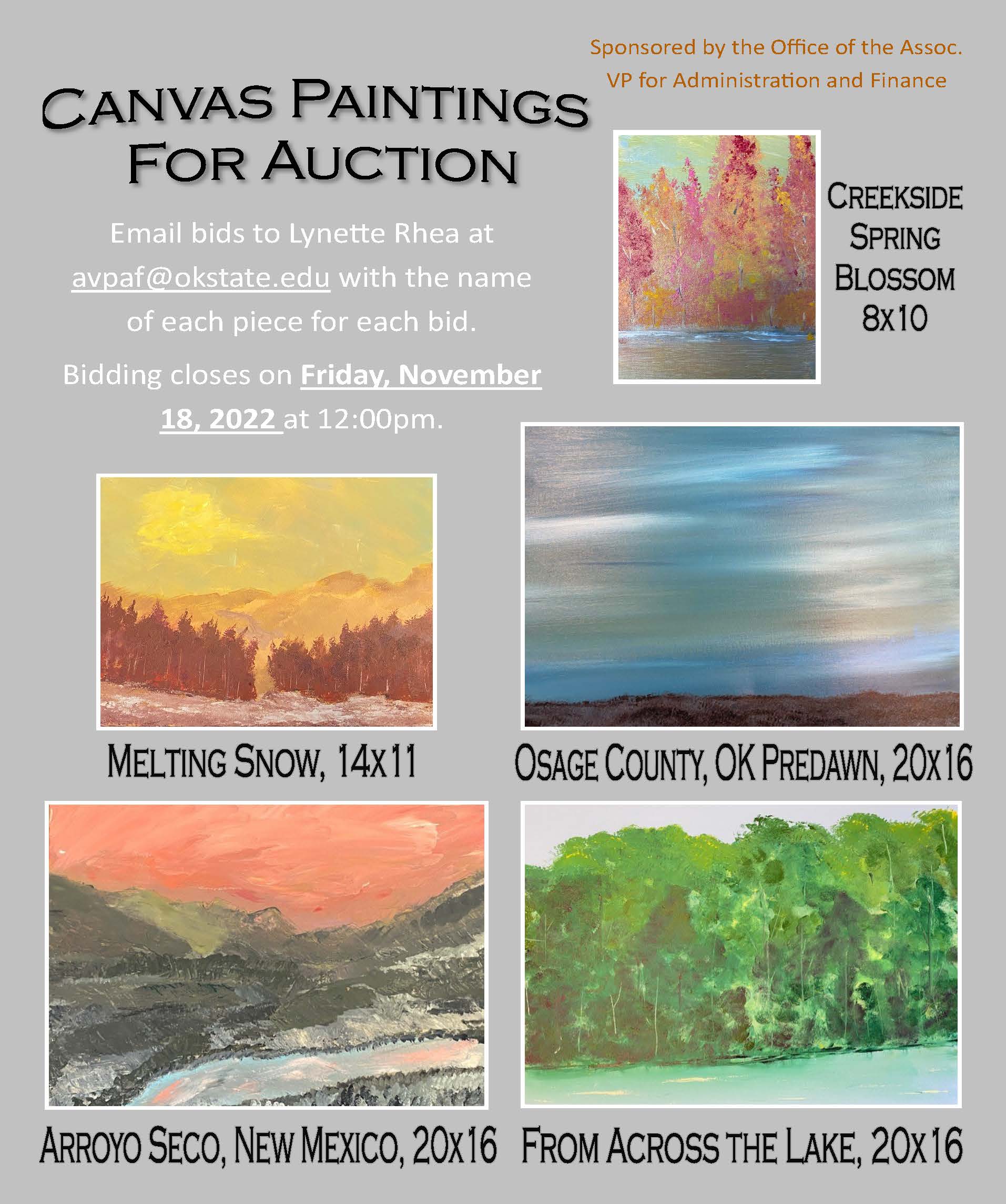 Canvas Painting for Auction OSU Office of the Assoc. VPAF United